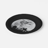 Halloween Full Moon Cemetery Graveyard Spooky Bats Papieren Bordje (Gekanteld)