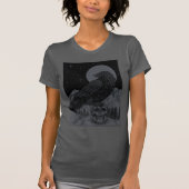  Halloween Full Moon Crow Skull Gothic T-shirt (Voorkant)