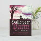 Halloween Full Moon Fun Uitnodiging (Staand voorkant)