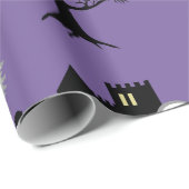 Halloween Full Moon Ghosts op Paars Cadeaupapier (Rol Hoek)