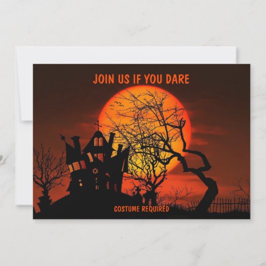 Halloween Full Moon Hauned House Horror Night Kaart (Achterkant)