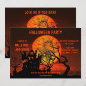 Halloween Full Moon Hauned House Horror Night Kaart (Voorkant / Achterkant)