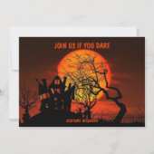 Halloween Full Moon Hauned House Horror Night Kaart (Achterkant)