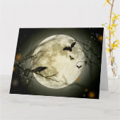 Halloween Full Moon Kaart (Gele Bloem)