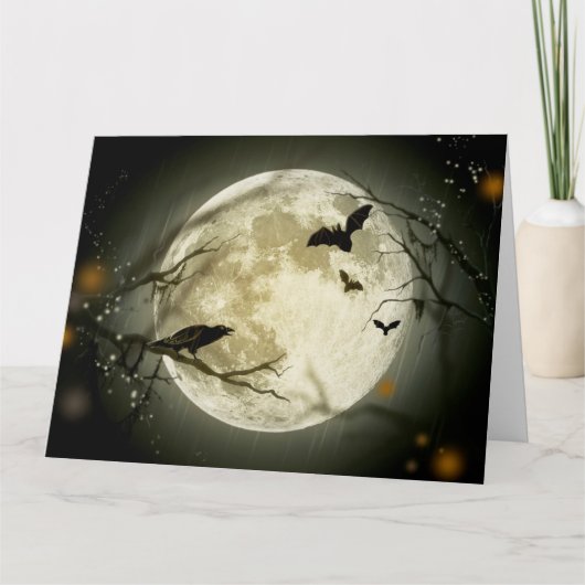 Halloween Full Moon Kaart (Voorkant)