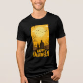 Halloween Full Moon Night Tri-Blend Shirt (Voorkant)