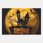 Halloween Full Moon Witch Spooky House Inpakpapier Vel (Voorkant 3)