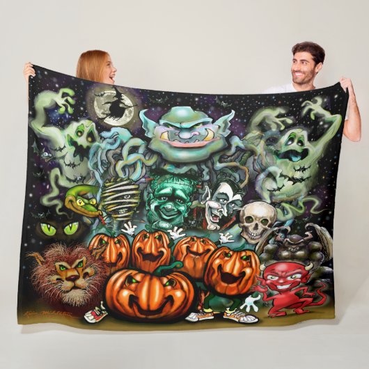 Halloween Fun Art Fleece Deken (In situ)