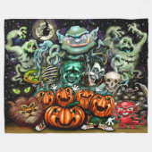 Halloween Fun Art Fleece Deken (Voorkant (Horizontaal))