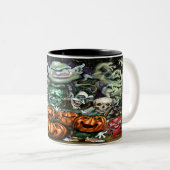 Halloween Fun Art Tweekleurige Koffiemok (Voorkant rechts)
