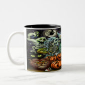 Halloween Fun Art Tweekleurige Koffiemok (Links)