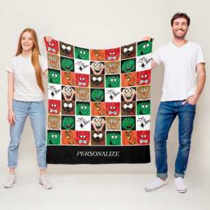 Halloween Fun Faces Fleece Deken