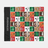 Halloween Fun Faces Fleece Deken (Voorkant (Horizontaal))