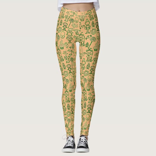 Halloween Fun Green Leggings (Voorkant)