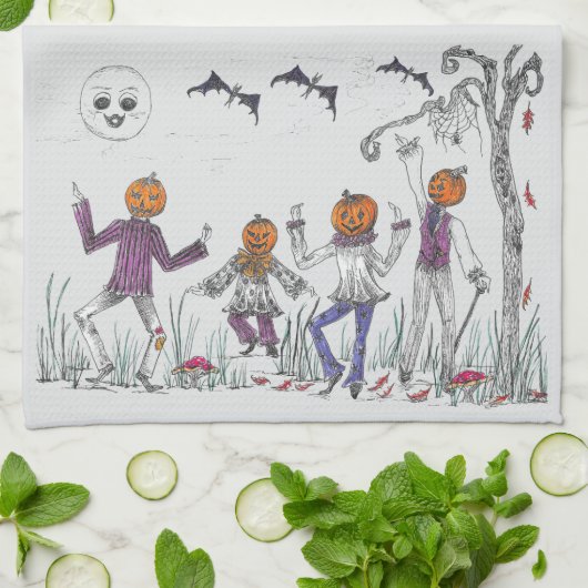 Halloween Fun Keuken Handdoek (Gevouwen)