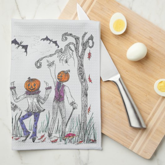 Halloween Fun Keuken Handdoek (Quarter Fold)