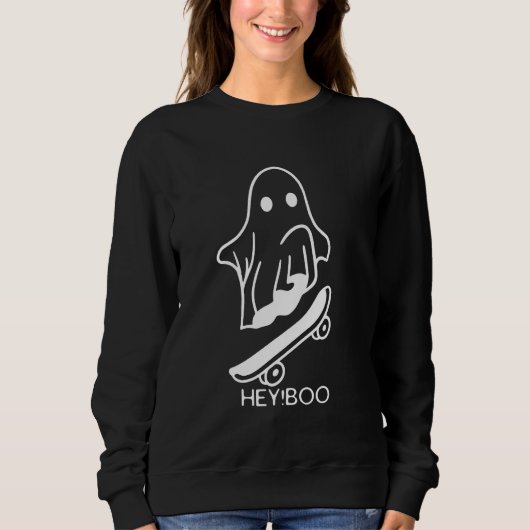 Halloween Fun Meets Skateboard Passion in Hey Boo  Trui (Voorkant)