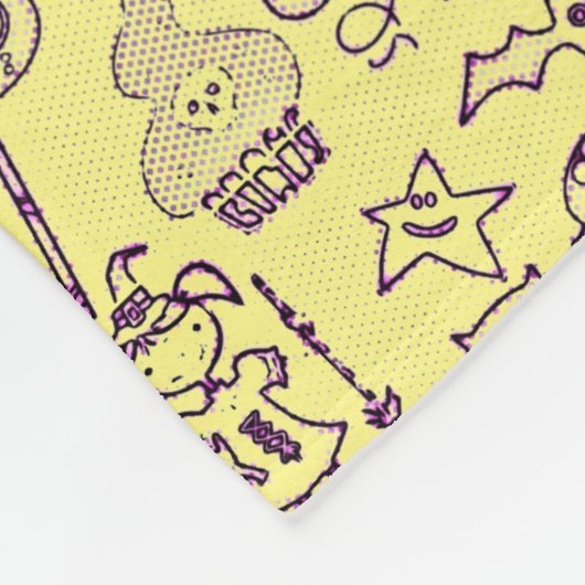 Halloween Fun Paars Fleece Deken (Hoek)