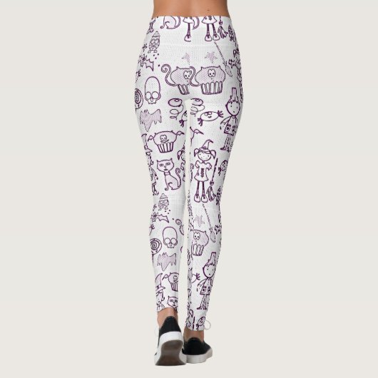 Halloween Fun Paars Leggings (Achterkant)