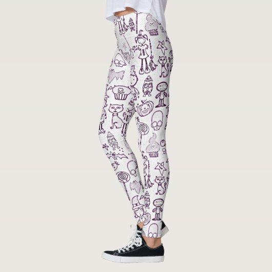 Halloween Fun Paars Leggings (Links)
