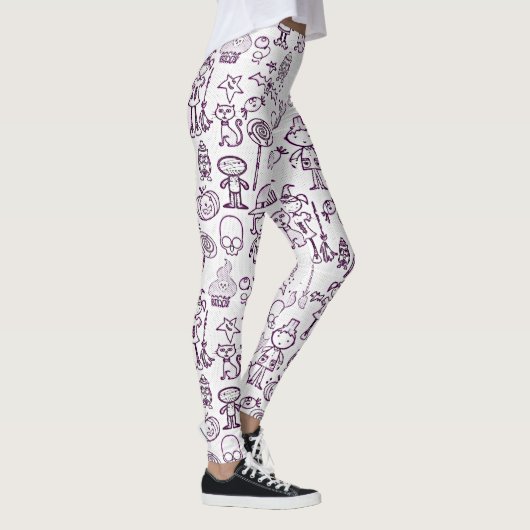 Halloween Fun Paars Leggings (Rechts)