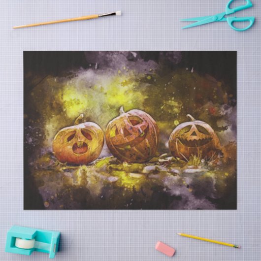 Halloween Fun Pumpkins Decoupage Tissue Paper Tissuepapier (Craft)