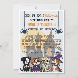 Halloween Fun Spooky Kostuum Party Design voor kin Kaart