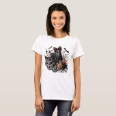 Halloween Fun T-Shirt - Lace Ghost - Blk2 - Fall (Voorkant volledig)