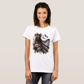 Halloween Fun T-Shirt - Lace Ghost - Blk3 - Fall (Voorkant volledig)