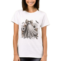 Halloween Fun T-shirt - Lace Ghost - Wht2 - Herfst