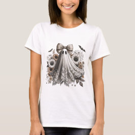 Halloween Fun T-shirt - Lace Ghost - Wht2 - Herfst