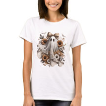 Halloween Fun T-shirt - Lace Ghost - Wht3 - Herfst