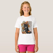 Halloween Fun T-Shirt - Zwart Kat (Voorkant volledig)