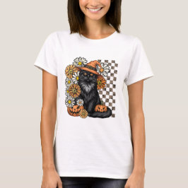 Halloween Fun T-Shirt - Zwart Kat