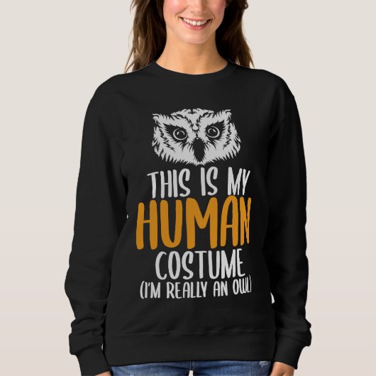 Halloween Funny Adult Kid Owl Apparel Youth Human  Trui (Voorkant)
