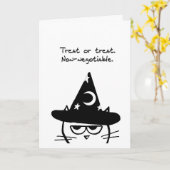 Halloween Funny - Angry Cat wil alleen lekkernijen Kaart (Gele Bloem)