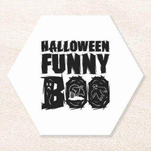 Halloween FUNNY BOO T SHIRT Kartonnen Onderzetters