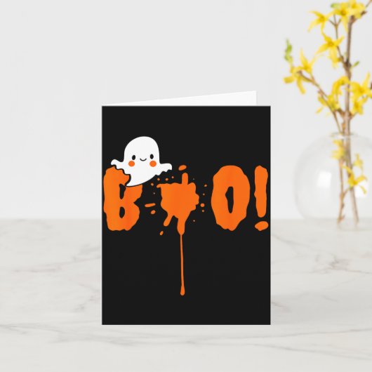 Halloween Funny Cute Ghost Boo! Design Gift  Kaart (Gele Bloem)