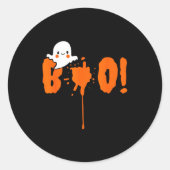 Halloween Funny Cute Ghost Boo! Design Gift Ronde Sticker (Voorkant)