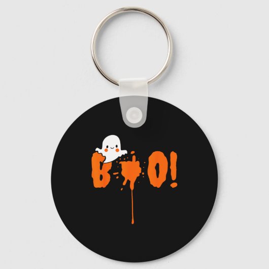 Halloween Funny Cute Ghost Boo! Design Gift Sleutelhanger (Voorkant)