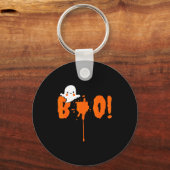 Halloween Funny Cute Ghost Boo! Design Gift Sleutelhanger (Voorkant)