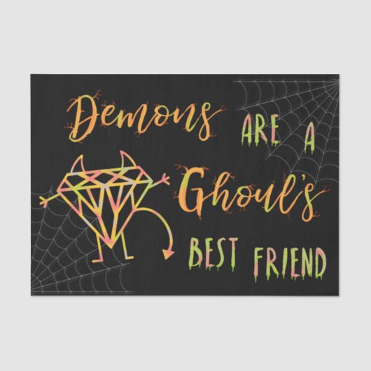 Halloween Funny Demons is een Ghouls Best Friend Tissuepapier (Voorkant)