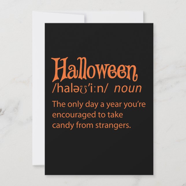 Halloween Funny Dictionary Definition (Voorkant)