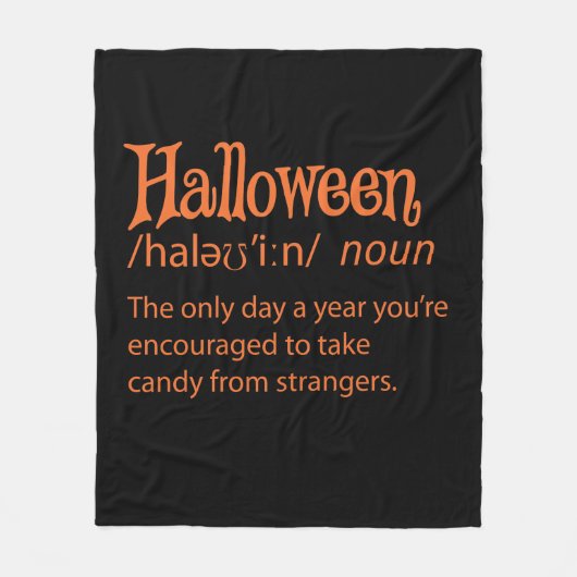 Halloween Funny Dictionary Definition Fleece Deken (Voorkant)