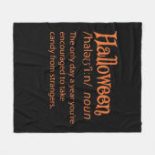 Halloween Funny Dictionary Definition Fleece Deken (Voorkant (Horizontaal))