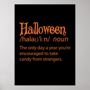 Halloween Funny Dictionary Definition Poster