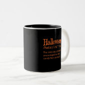 Halloween Funny Dictionary Definition Tweekleurige Koffiemok (Voorkant rechts)