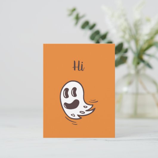 Halloween Funny Ghost Briefkaart (Staand voorkant)