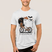 Halloween Funny Ghost Cyclopath Tri-Blend Shirt (Voorkant)