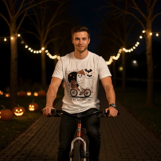 Halloween Funny Ghost Cyclopath Tri-Blend Shirt